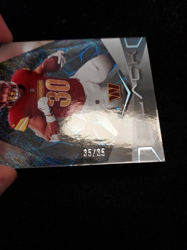 2024 Austin Ekeler Panini Black Blue Rapture Foil #35/35 Washington Commanders - Bild 3 von 3
