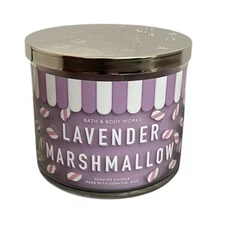 Bath and Body Works Lavender Marshmallow Scented 3-Wick Candle (14.5 oz / 411 g)
