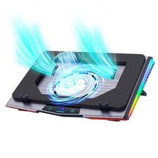 Gaming Laptop Cooling Pad, RGB Laptop Cooler with 3 Powerful Turbofans, 5 Hei...