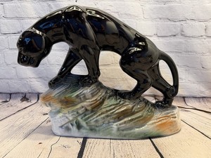 Vintage Ceramic Black Panther Lamp | eBay
