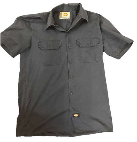 Dickie's M Short Sleeve Button Down Work Shirt Dark Blue Double Pocket SET OF 2 - Picture 7 of 10