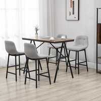 Homcom Bartisch Mit Barhocker Set, KüChentisch, 5-Teilig Essgruppe, Bartisch Set