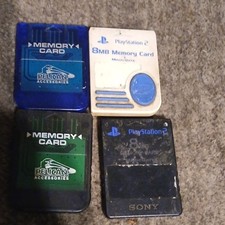 Sony Pelican PlayStation 2 Memory Cards Lot of 4 8MB Blue White Black Green