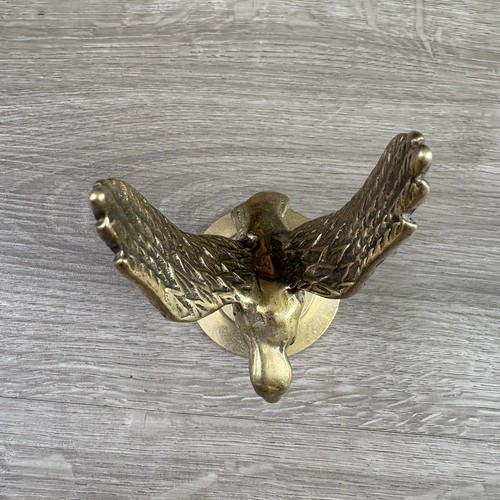 Vintage massives Messing amerikanischer Weißkopfseeadler thront auf Kugel Statue Skulptur 4" hoch - Bild 2 von 8