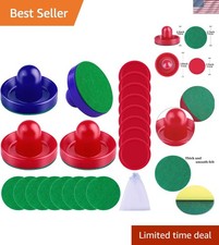 Enhanced Air Hockey Experience: 4 Pushers, 8 Red Pucks, and 8 Green Pads Package