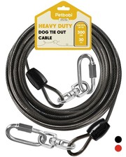 Petbobi Heavy-Duty Dog Tie-Out Cable - 30FT Extra Strong Wire Cable for Large...