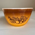 Vintage Pyrex 401 Old Orchard Brown Ombre Fruit 1.5 Pint Small Mixing Bowl