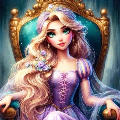 Full Diamond Painting Disney-Prinzessinen Rapunzel 30x30cm