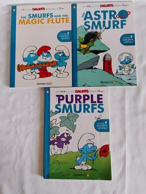 (Qty 3)The SMURFS Color Graphic Novels- Magic Flute, Astro Smurf, Purple Smurfs