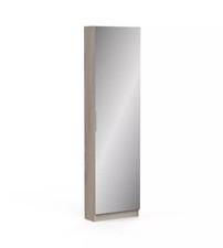 ARMADIO SCARPIERA QUERCIA CON ANTA A SPECCHIO, 50X20X180 CM