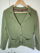 Woolovers Green Wool Chunky Cardigan Size Medium