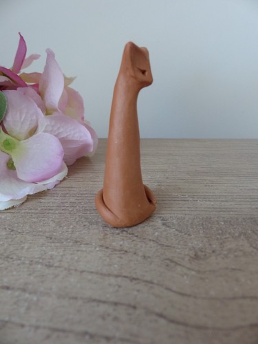 Figurine miniature chat en terre cuite artisanal poterie potier, collection chat - Imagen 5 de 9
