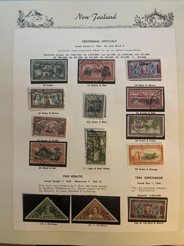 New Zealand - 1940 Centennial Officials, 1943 1944 Mint/Used - Seven Seas Stamps