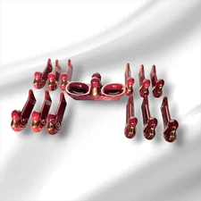 Vintage French Set of 12 Majolica Ducks Knife Rests and Salt&Pepper Tray ,1950