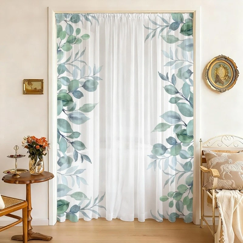 Decorative Rod Pocket Sheer Curtain Polyester Fabric Light Filtering All Year