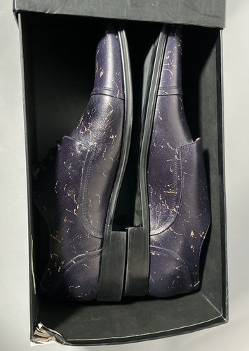 Thatcher Finch Men's Black Gold Flecked Luxury Formal Dress Shoes Size 10 - Picture 4 of 5