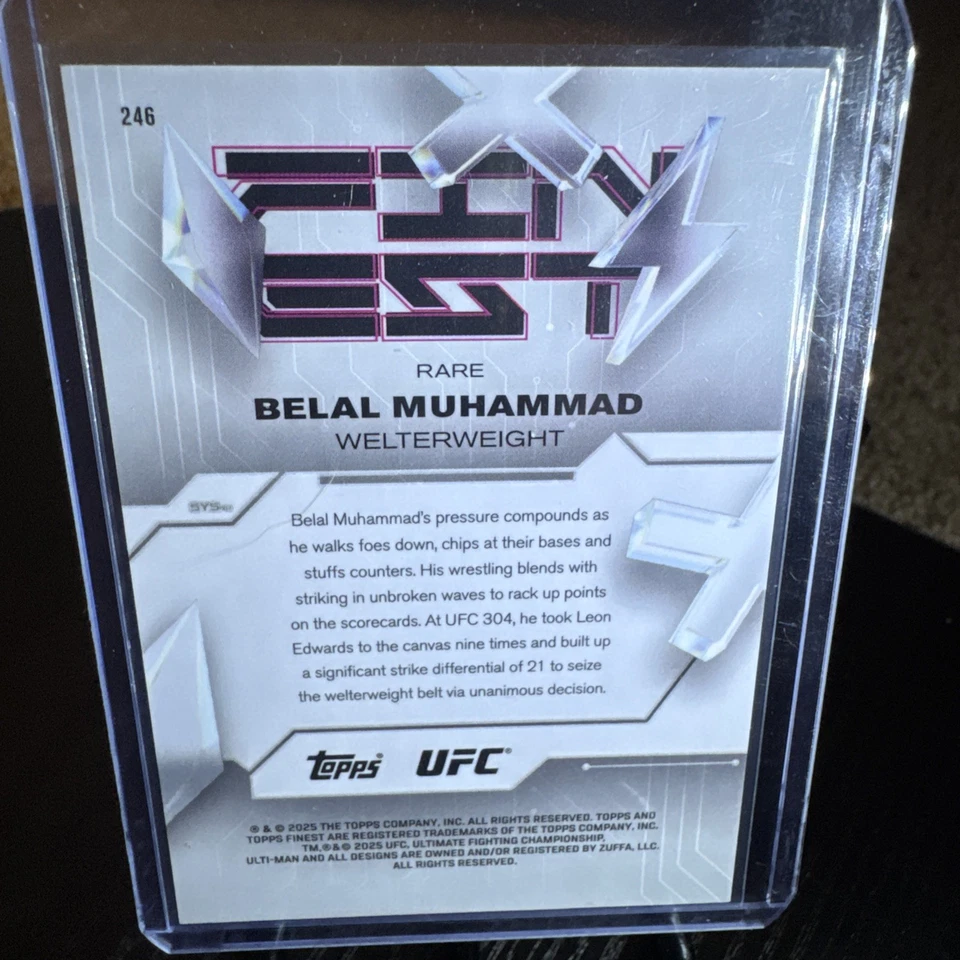 2025 Topps UFC Finest Belal Muhammad Red Rare #’d 2/3! - Image 2 of 3