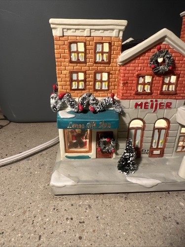 Christmas Village Collectibles Meijer House Ceramic Lighted GREAT IN BOX - Picture 2 of 11