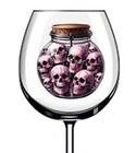 12x Pink Halloween Skull Jar Vinyl Sticker Decal Tumbler Wine Glass Bottle Mug