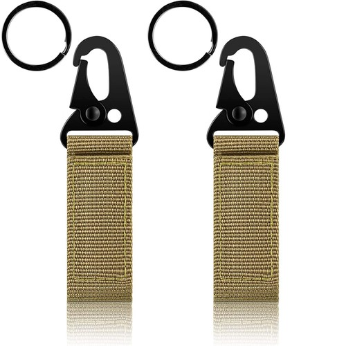 2 Pack Tactical Belt Key Chain Keeper Snap Hook Molle Clip Keychain Ring Holder - Picture 14 of 18
