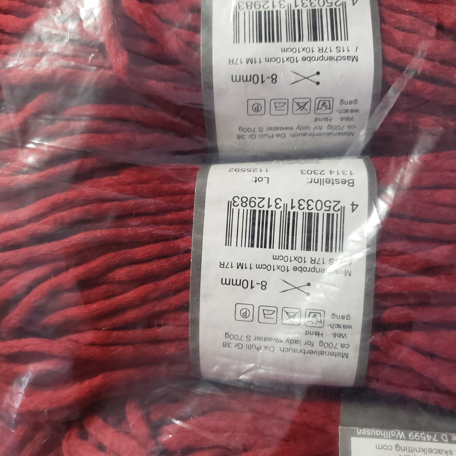 Schoppel Merino Wool Yarn Germany Brick Red 5 Skeins Knit Crochet ...