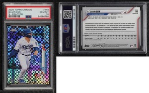 2020 Topps Chrome X-Fractor Gavin Lux #148 PSA 10 GEM MT Rookie RC