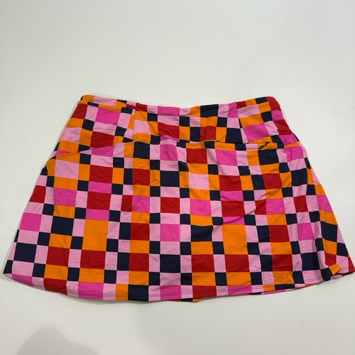 IBKUL Swing Skort Skirt W/ Shorts Geometric Golf Tennis Pickleball Sz L Cool - Picture 8 of 8