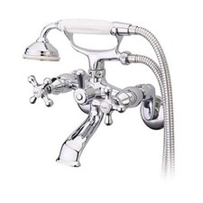 KS266C Kingston Wall Mount Clawfoot Tub Faucet with Hand Shower Polished Chrome
