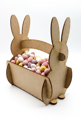 Osterei Hase Hase Korb - für Eiersuche oder Kinder Ostergeschenk - MDF