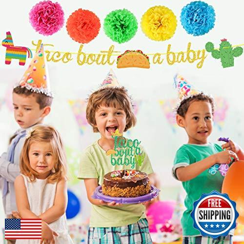 Taco Bout a Baby Decor Mexican Theme Birthday Party Banner Llama Cactus Cake - Picture 5 of 5