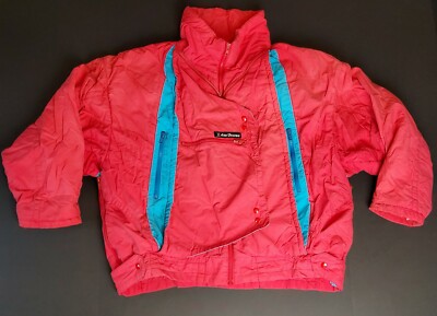 Vtg Hi-End Anzi Besson Red Women Heavy Duty Ski Jacket Size 46 Size 14 US