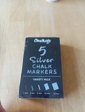 Chalkola 5 white Chalk Markers - Variety pack