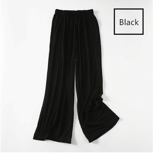 Womens Wide Leg Palazzo Pants Modal Trousers Pajamas Drawstring Loose Yoga Soft - Picture 18 of 20