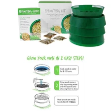 3 Tray Complete Sprouting Kit Stackable Sprouting System BPA Free HANDY PANTRY