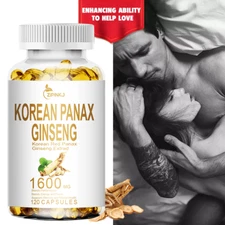 Korean Red Panax Ginseng 1600mg 120 Capsules - Extra Strength NON-GMO No Fillers