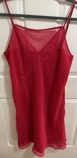 Valerie Stevens Slip Dress Lingerie Pink Size Large Sheer Double Layer Flowers