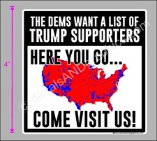 TRUMP 2020 STICKER TRUMP SUPPORTERS VISIT US ANTI BIDEN ANTI DEMOCRAT DECAL