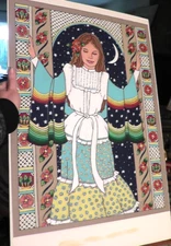 original 18x24 b woolston fine art painting moon lady