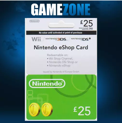 Nintendo e-Shop £25 Card - £25 GBP UK eShop Switch / 3DS / DS