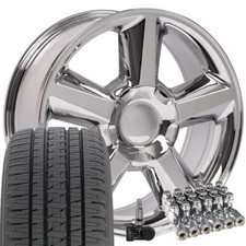20x8.5 Chrome 5308 Rims Bridgestone Tires Tpms Lugs Set Fit Chevy Gmc