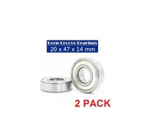 LOT 2 6204Z 6204-ZZ C3 EMQ Premium Metal Shielded Ball Bearing 20x47x14