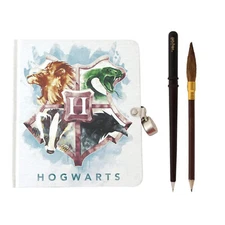 Harry Potter Hogwarts Lock and Key Diary Journal with Wand Pen and Broom Pencil