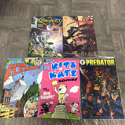 Mixed Lot of 5 Comics Predator Kitz n Katz Reid Fleming Timespirits ETC