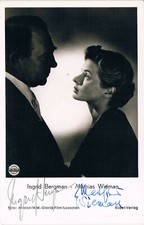 Ingrid Bergman 1915-82 & Mathias Wieman 1902-69 autograph signed 3.5