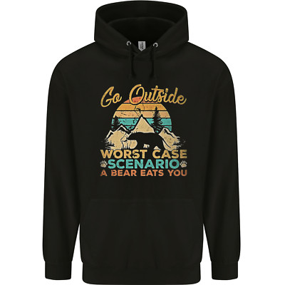 Lustiger Hoodie Go Outside Camping Wandern Trekking Herren 80 % Baumwolle