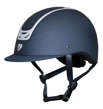 Tipperary Royal Helmet Traditional Brim - Matte Navy/Brush Chrome Trim- 9502