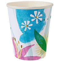 Drink Cups Flowered Foiled Cups, Lovely Painted Flower Pattern, Drink Cups Flowered Foiled Cups, Lovely Painted Flower Pattern,