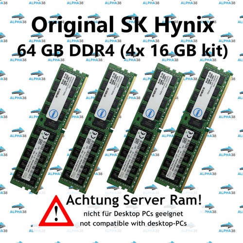 SK hynix 64 GB (4x 16 GB) ECC DDR4-2133 Dell Precision Workstations T7910 RAM - 第 1/1 張圖片