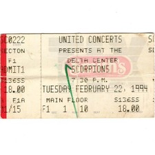 SCORPIONS & KING'S X Concert Ticket Stub SALT LAKE CITY UT 2/22/94 FACE THE HEAT
