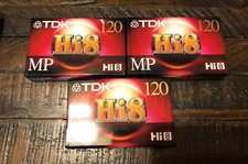 New Sealed TDK Hi8 MP 120 Camcorder Videotape P6-120H8MP LOT 3 